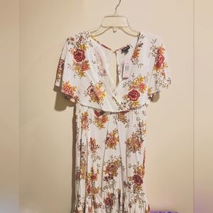 Torrid size 1 white floral dress.